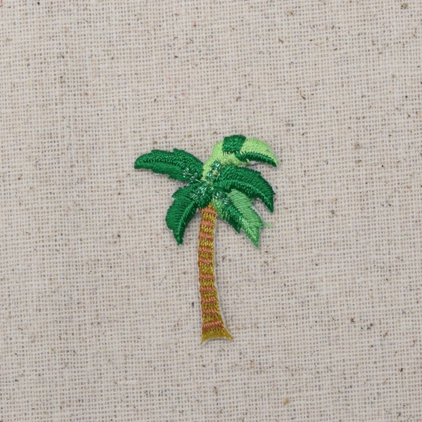 Small - Tropical Palm Tree - Shimmery - Iron on Applique - Embroidered Patch - 692442-A
