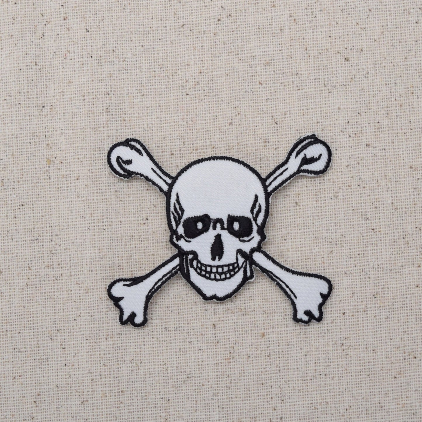 Jolly Roger Skull with Crossbones - Embroidered Iron on Patch, 2 sizes