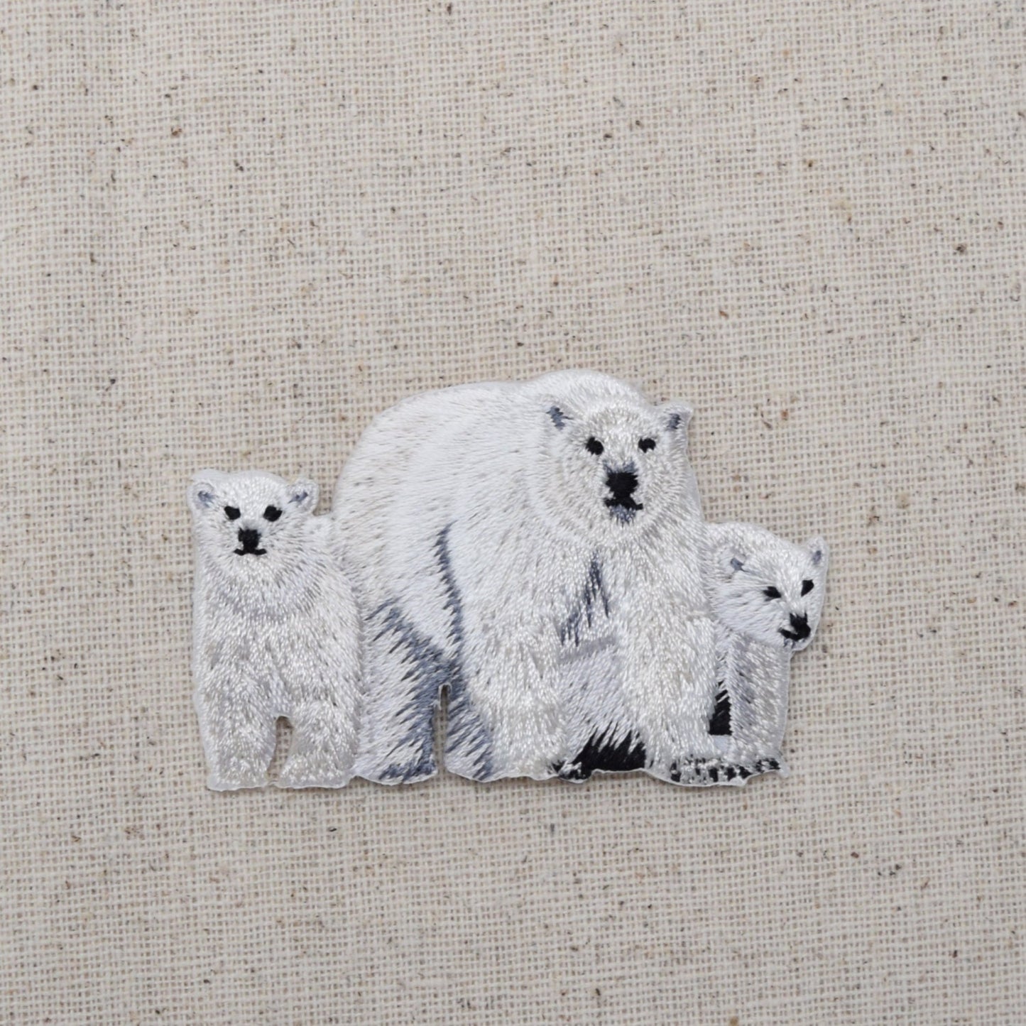 Polar Bear - Mom and Cubs - Arctic - Iron on Applique - Embroidered Patch - 695146A