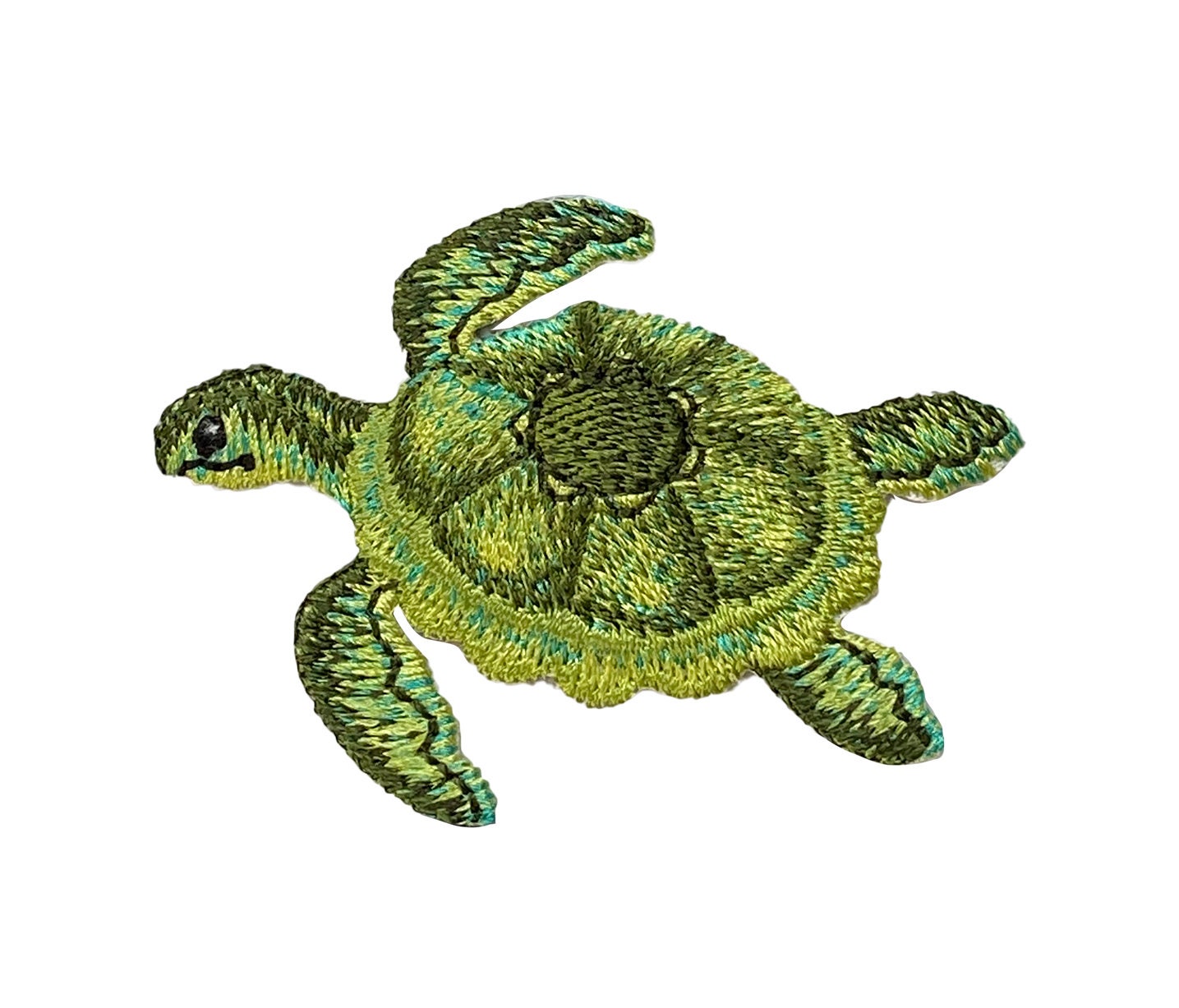 Sea Turtle - Tropical - Green - Marine Reptile - Iron on Applique - Embroidered Patch - 697003-A