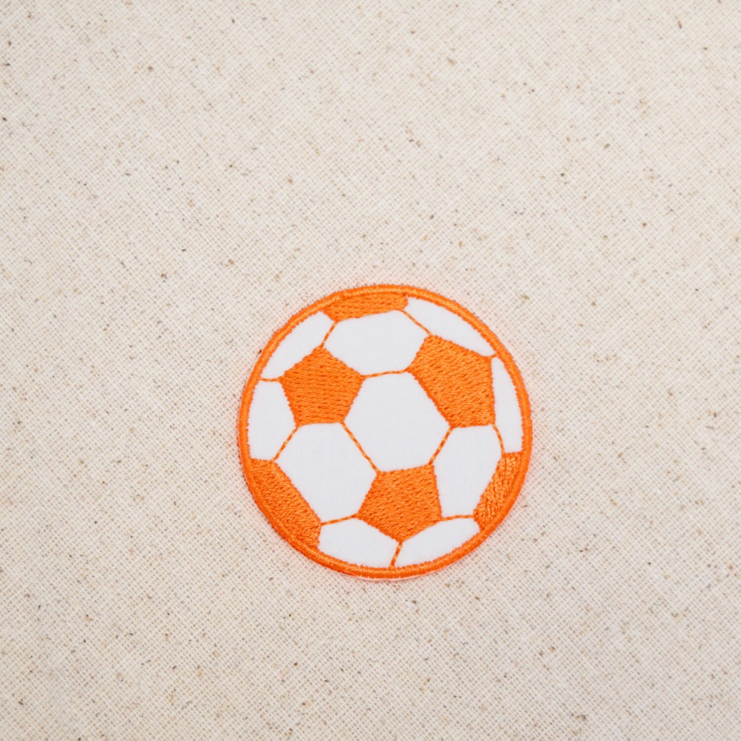 Soccer Ball,  2" - Neon Orange - Futebol - Embroidered Patch - Iron on Applique - 695290B