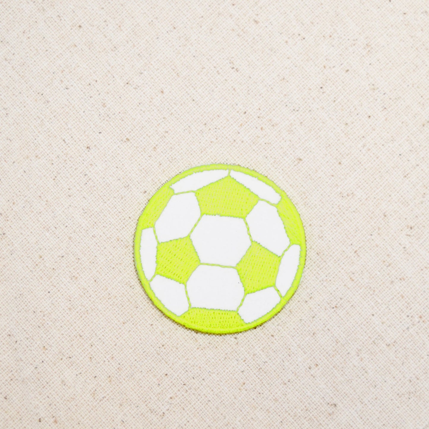 Soccer Ball - 2" - Neon Yellow - Futebol - Embroidered Patch - Iron on Applique - 695290D