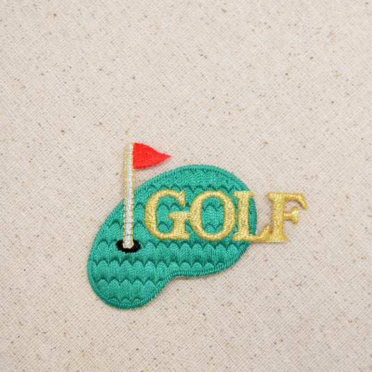 Golf - Fairway Green with Flag - Embroidered Patch - Iron on Applique - 230061A