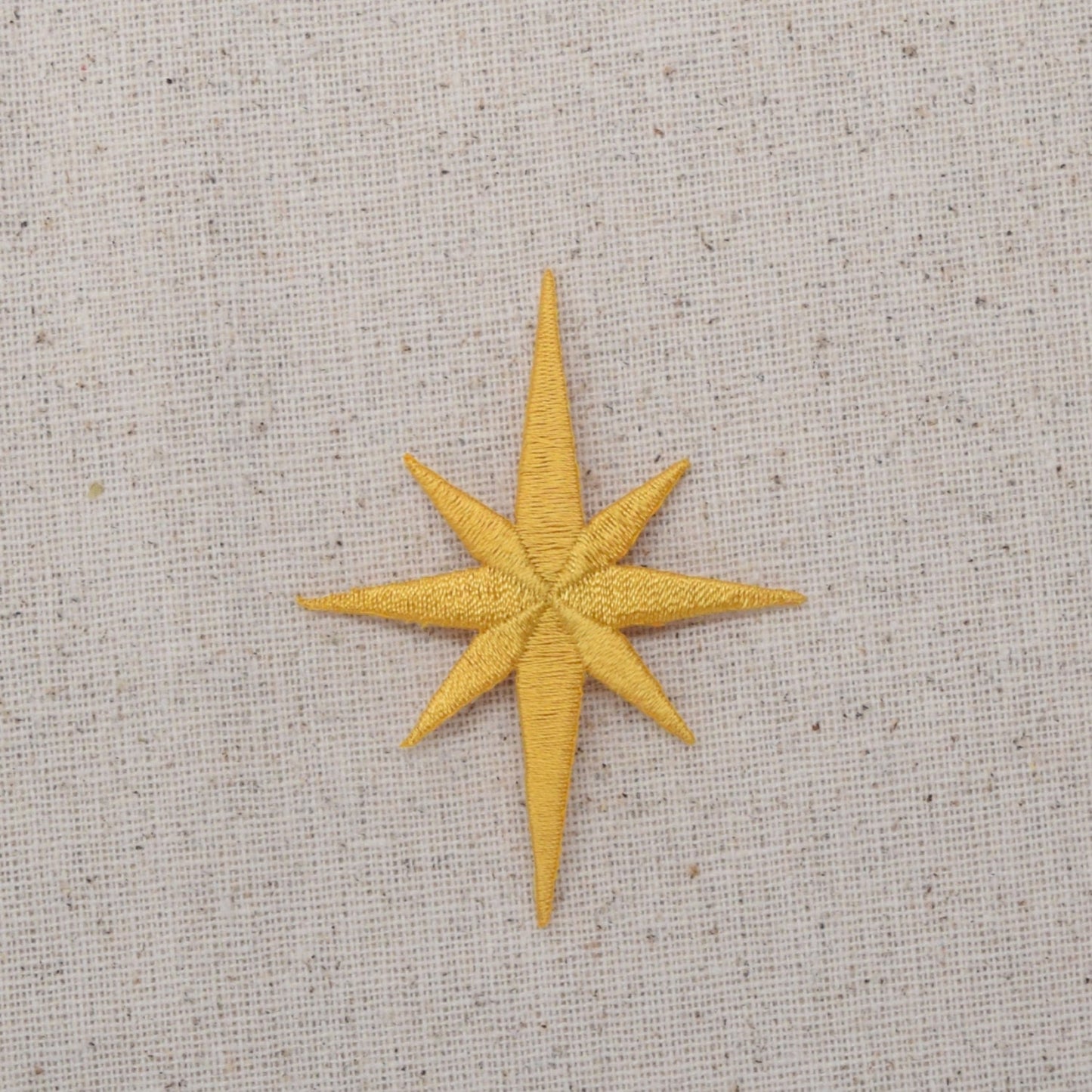 Yellow Gold - Nativity Star - Star of Bethlehem - 2 sizes - Iron on Applique - Embroidered Patch -