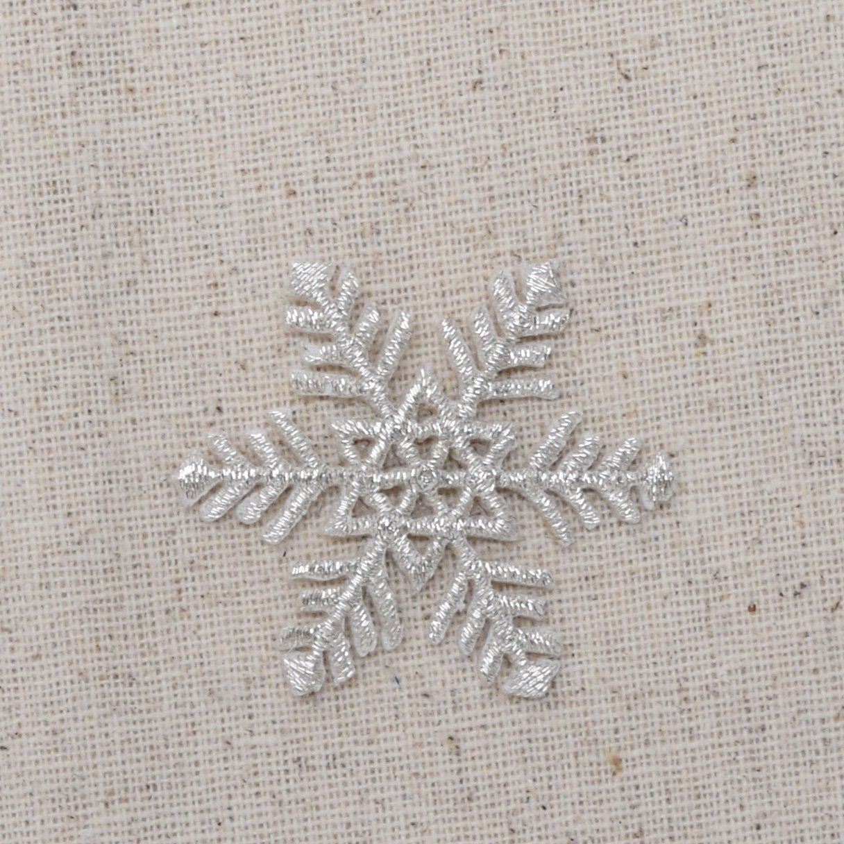 Snowflake - SILVER, GOLD, or WHITE - Iron on Applique - Embroidered Patch - 695706