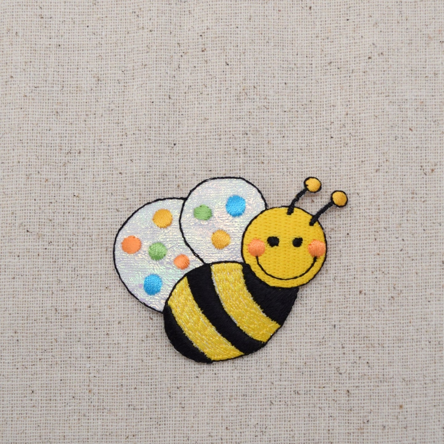 Childrens - Shimmery - Bumble Bee - Iron on Applique - Embroidered Patch - 155601A -