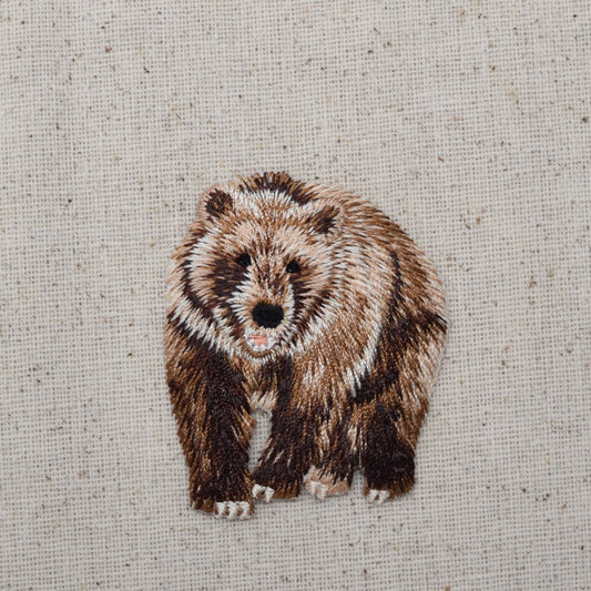 Brown Bear - Grizzly - Iron on Applique - Embroidered Patch - 155472A