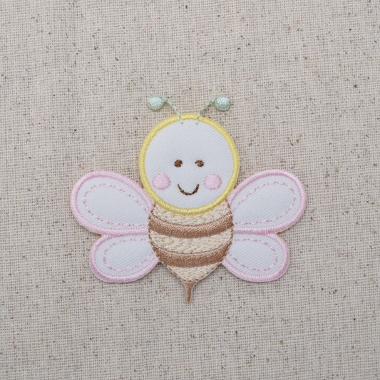 Childrens - Bumble Bee - Puffy - Pastel - Iron on Applique - Embroidered Patch - 159243A