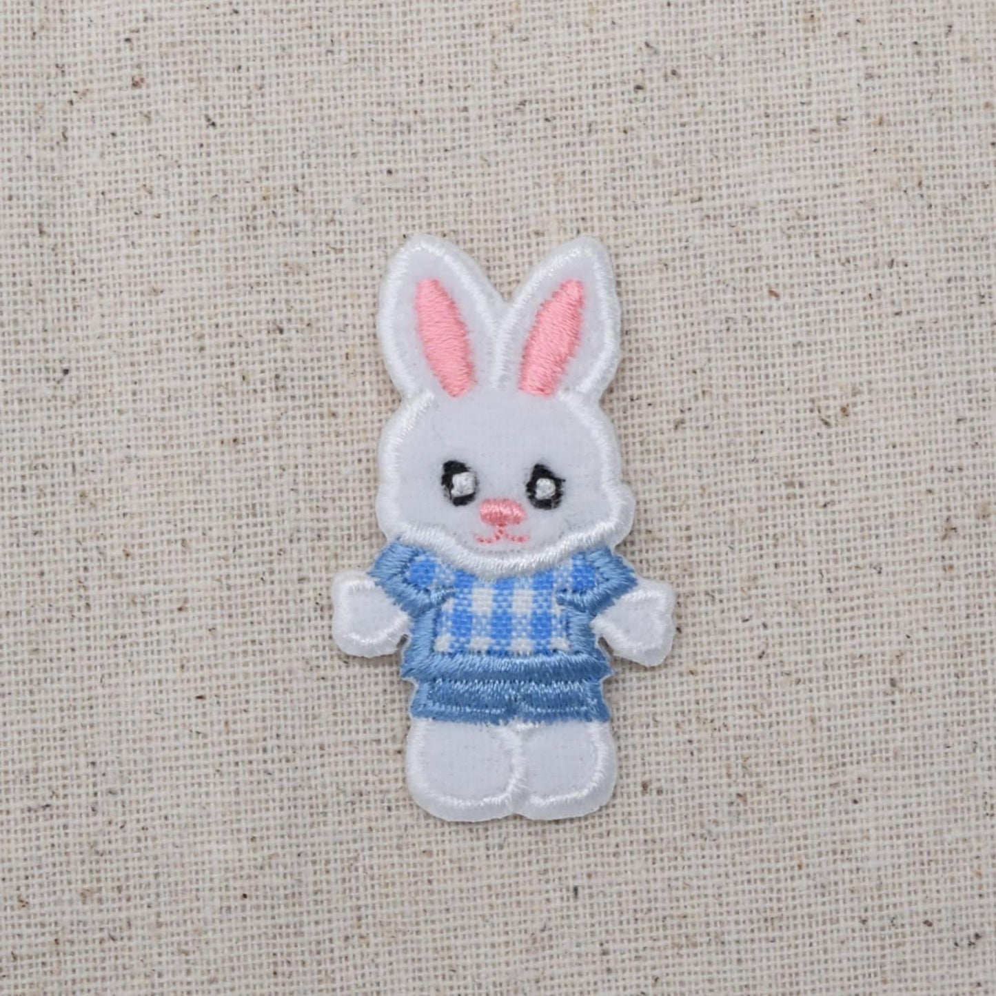 White Bunny Rabbit - Hare - Embroidered Patch - Iron on Applique - BOY or GIRL - 696590