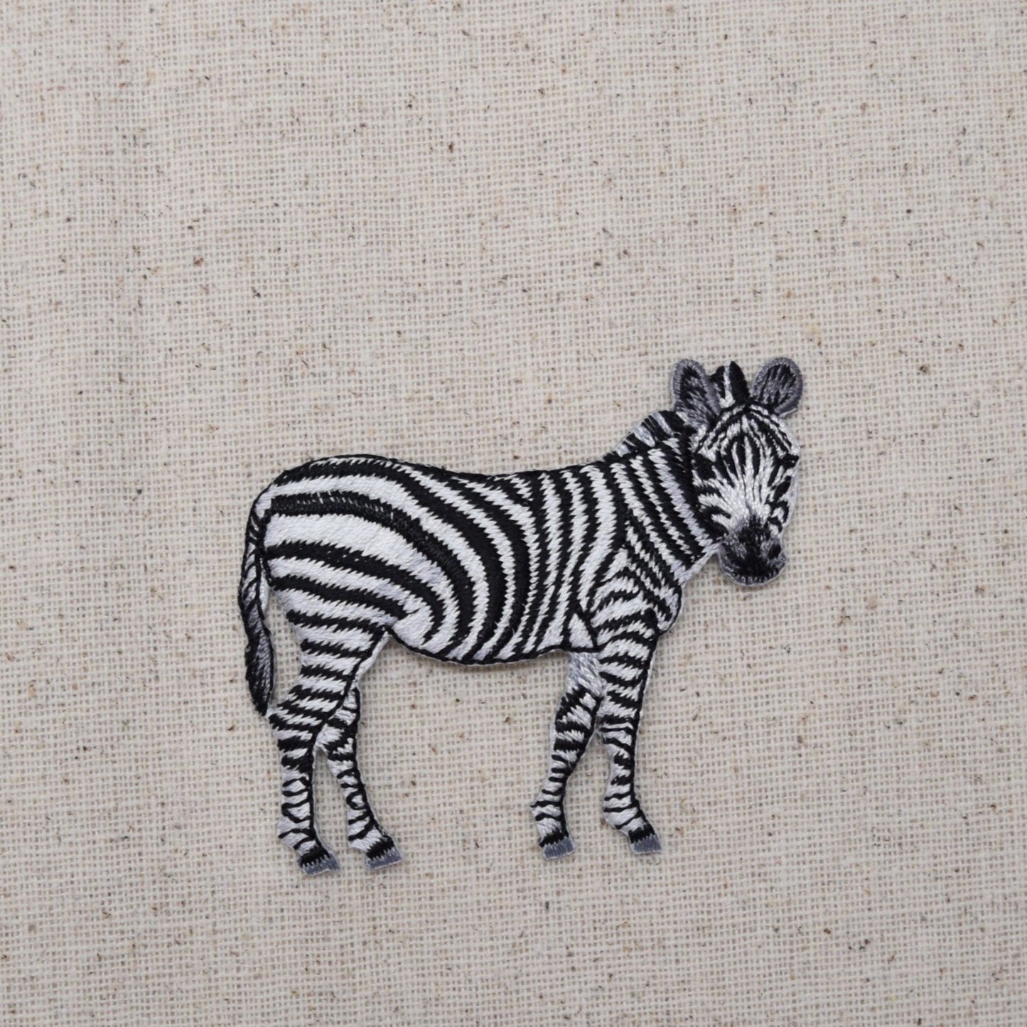 Realistic Zebra - Natural Animal - Embroidered Iron on Patch