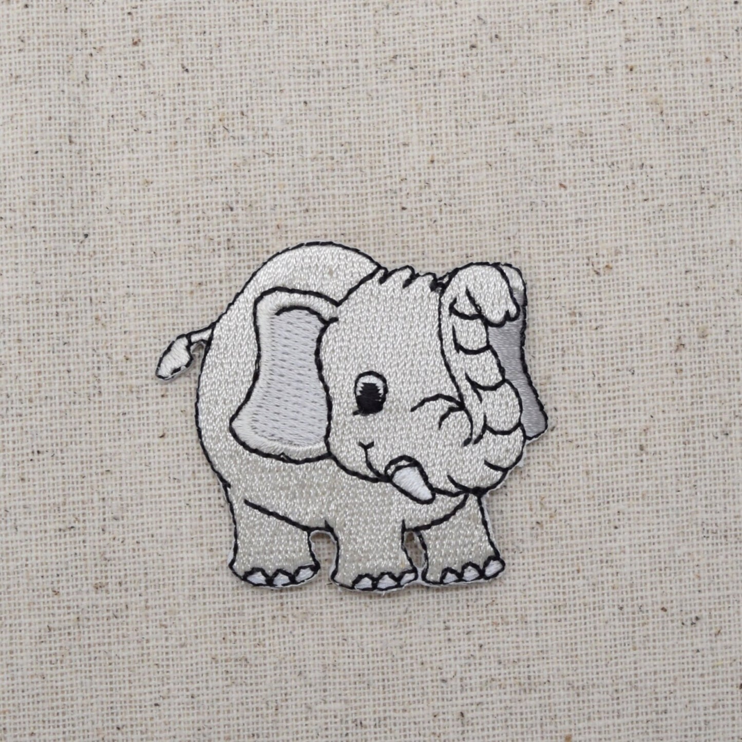 Gray Elephant - Childrens Design - Iron on Applique Embroidered Patch - 692431A