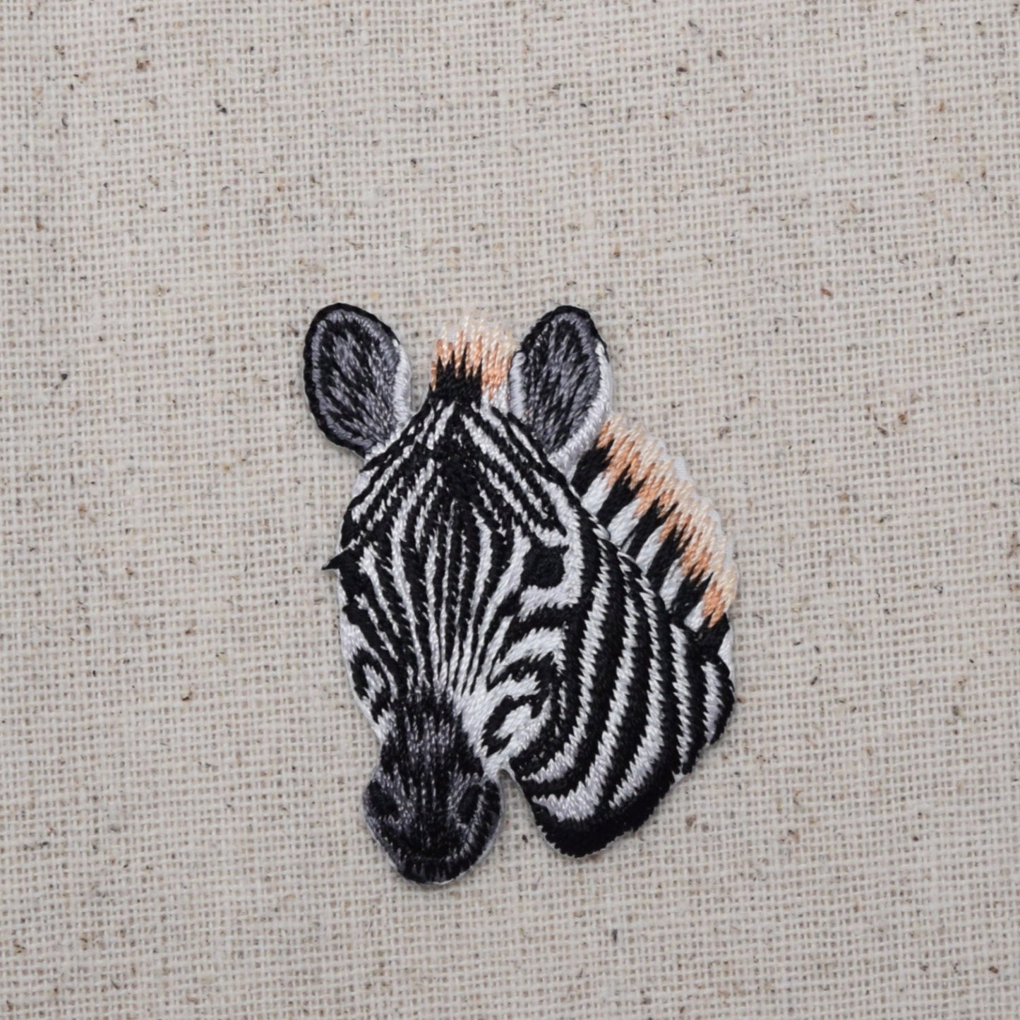 Zebra Head - Natural Animal- Embroidered Iron on Patch