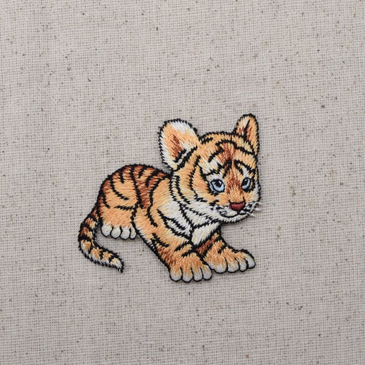 Baby Tiger Cub - Iron on Applique - Embroidered Patch - 159996A