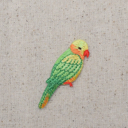 Citrine Lorikeet - Green and Yellow Parrot - Bird - Iron on Applique - Embroidered Patch - 1516072-A