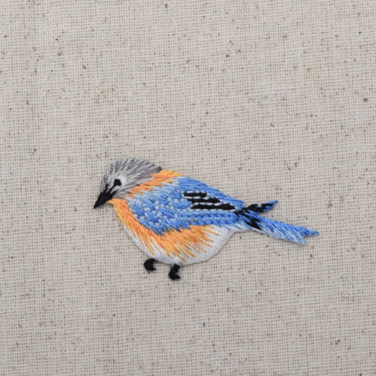 Blue Bird - Bluebird - Facing Left - Iron on Applique - Embroidered Patch - 1123151-A