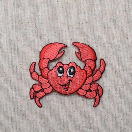 Red Crab - Ocean Animal - Iron on Applique - Embroidered Patch - 696497B