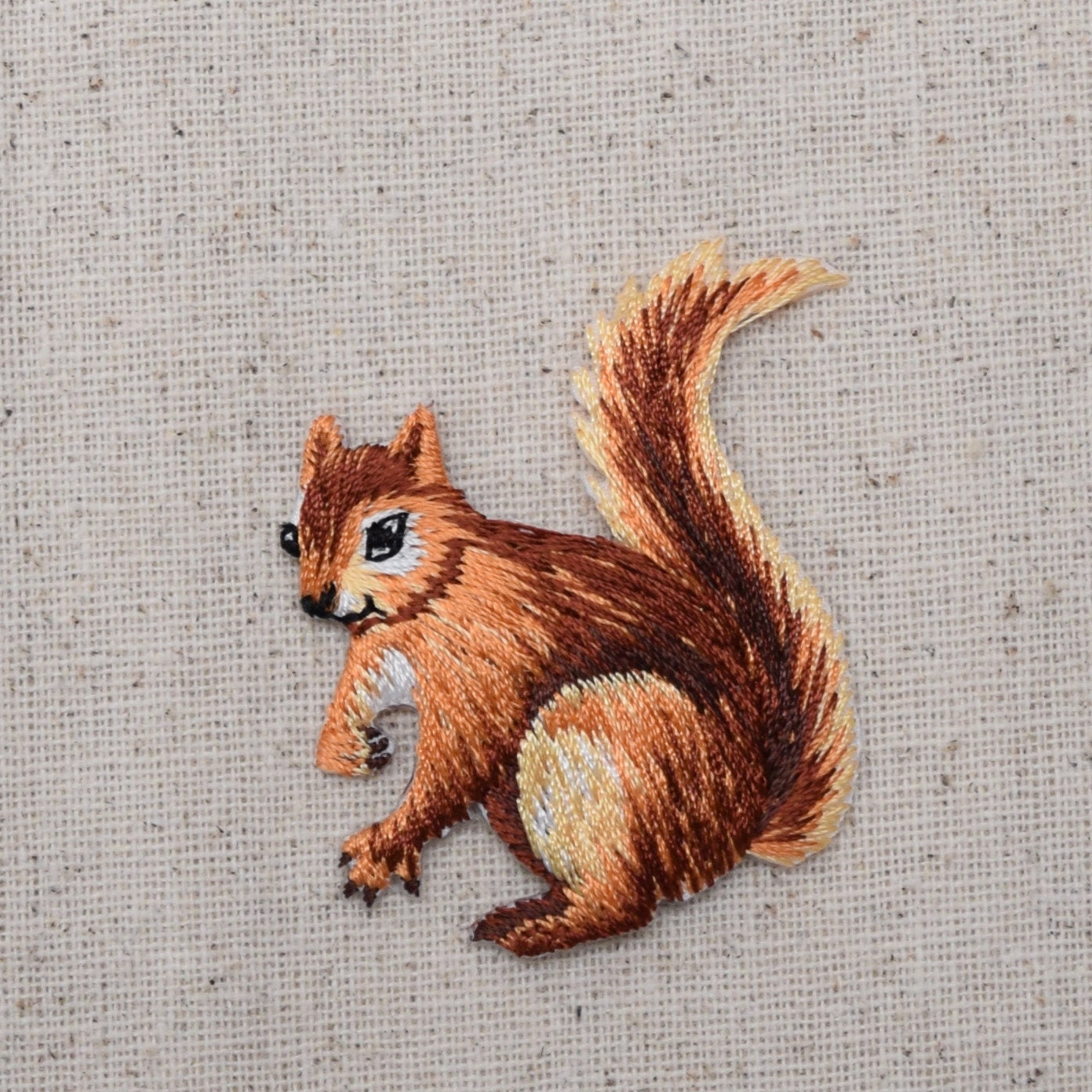 Squirrel - Brown - Facing Left - Embroidered Patch - Iron on Applique - 28414-A