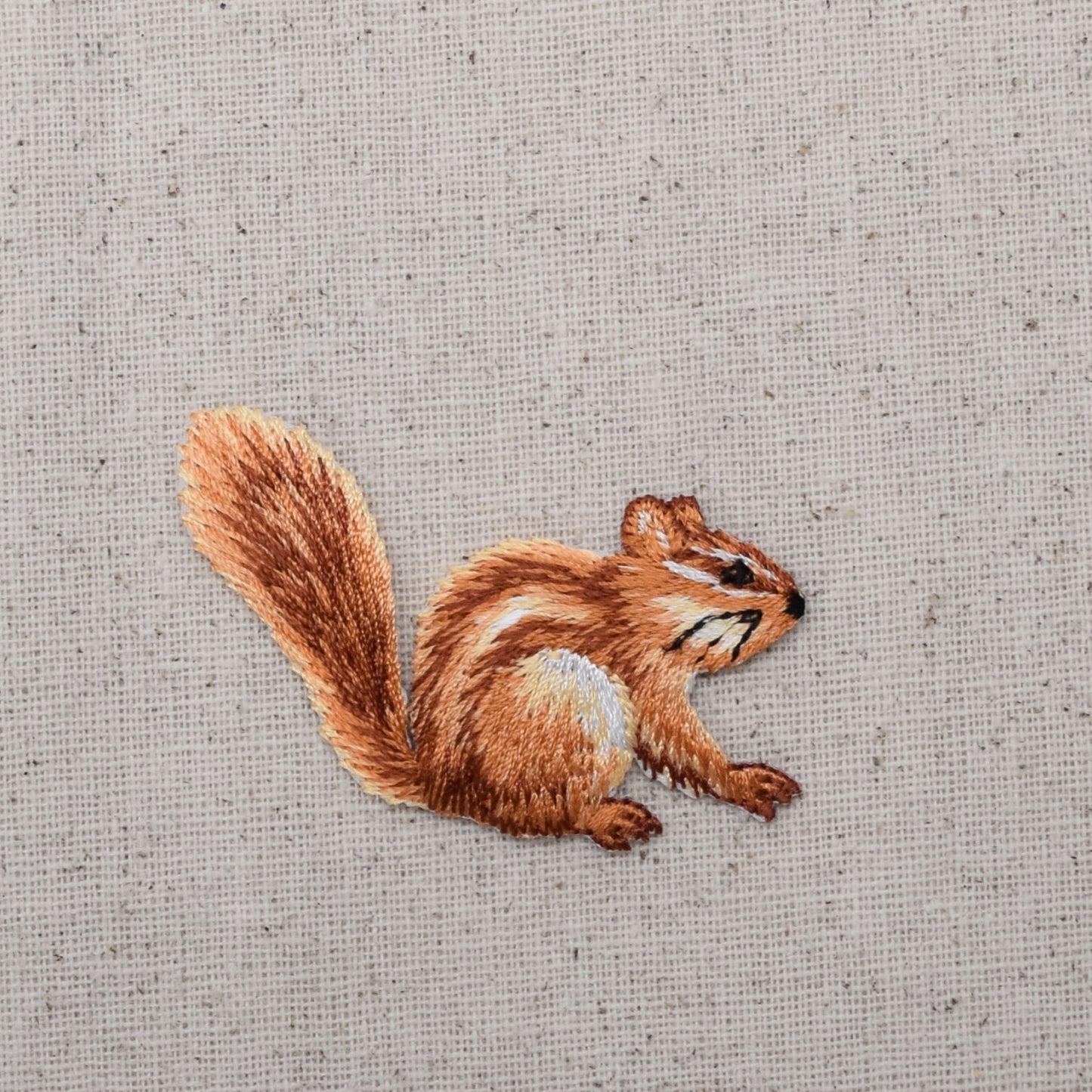 Chipmunk - Brown - Facing Right - Embroidered Patch - Iron on Applique