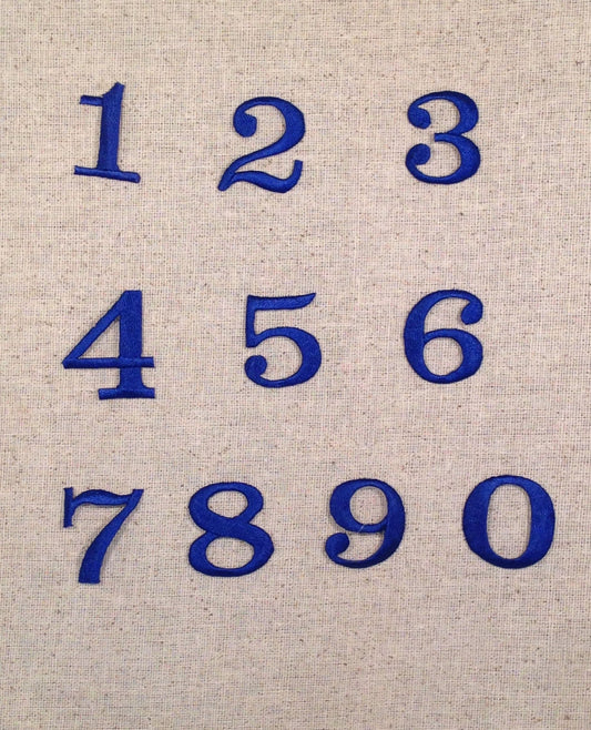 1-1/4" Block Style Number - Royal Blue