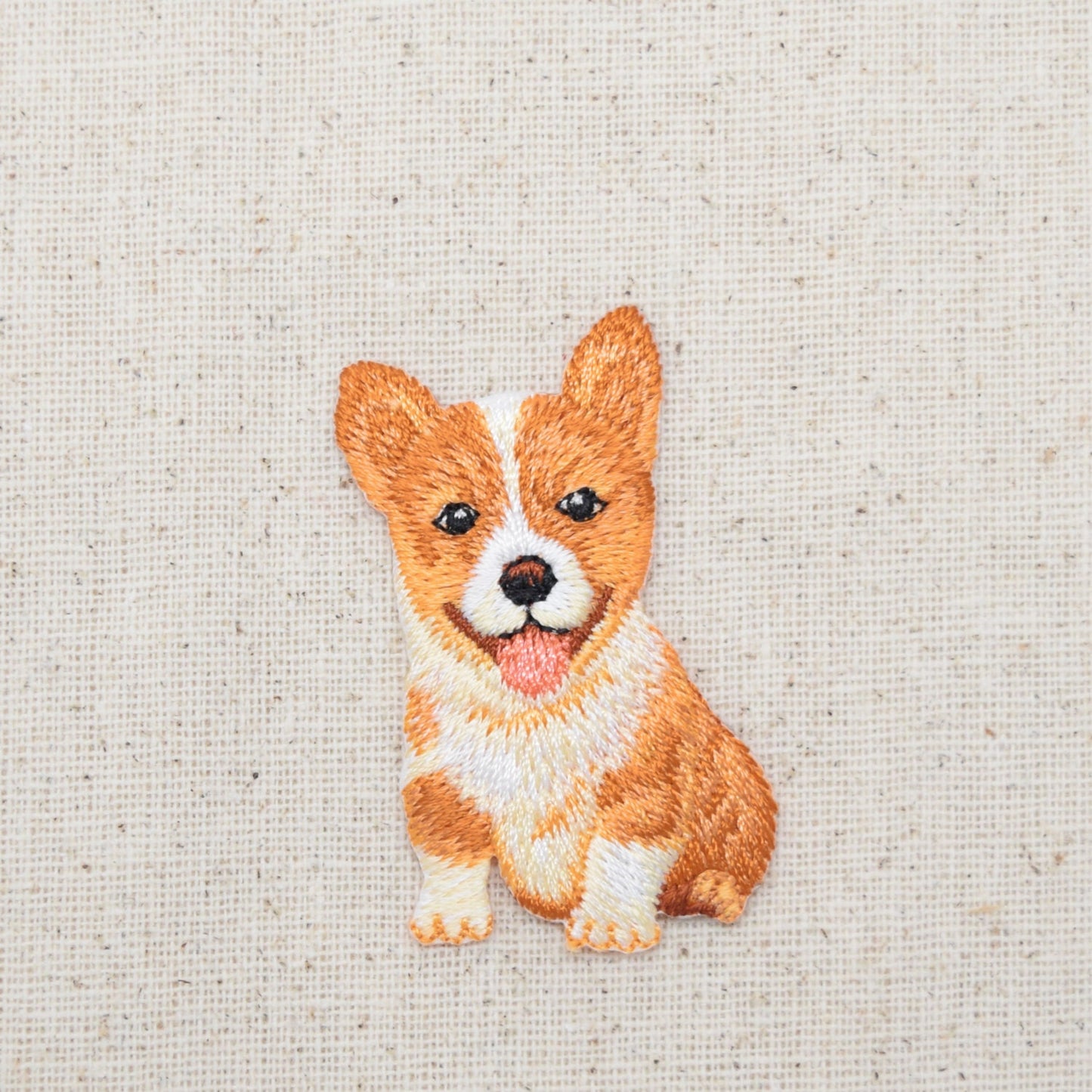 Corgi Puppy Dog - Sitting - Full Body - Embroidered Iron on Patch