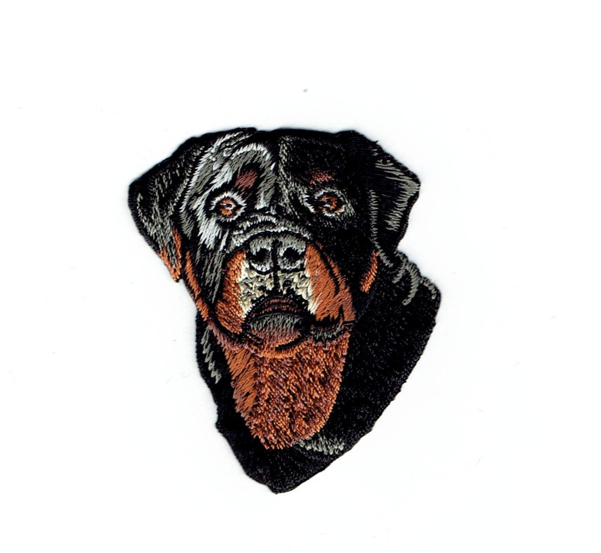 Rottie Head - Puppy Dog - Rottweiler - Embroidered Patch - Iron on Applique - 694995-A