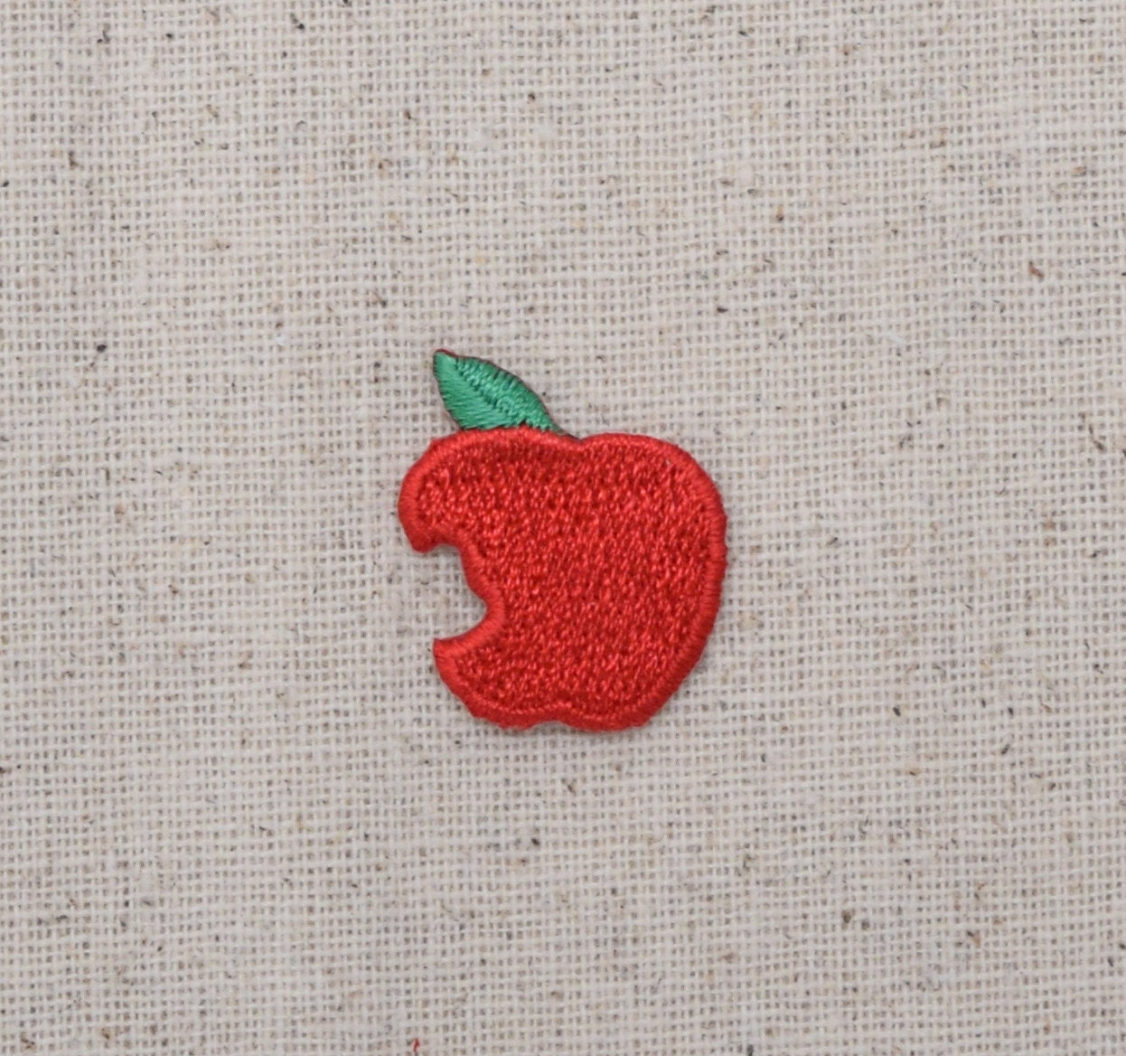 Red Apple - Fruit - Food - Missing a Bite - Iron on Applique - Embroidered Patch - AP-511881