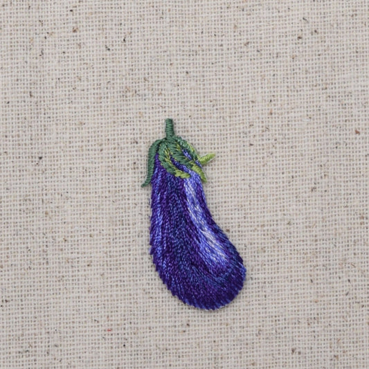 Purple Eggplant - Vegetable - Plant - Food - Iron on Applique - Embroidered Patch - 1515806A