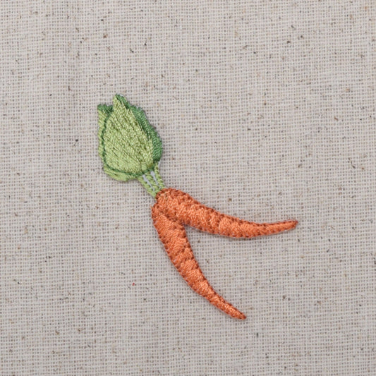 Bunch - Two Carrots - Vegetables - Food - Iron on Applique - Embroidered Patch - 150353