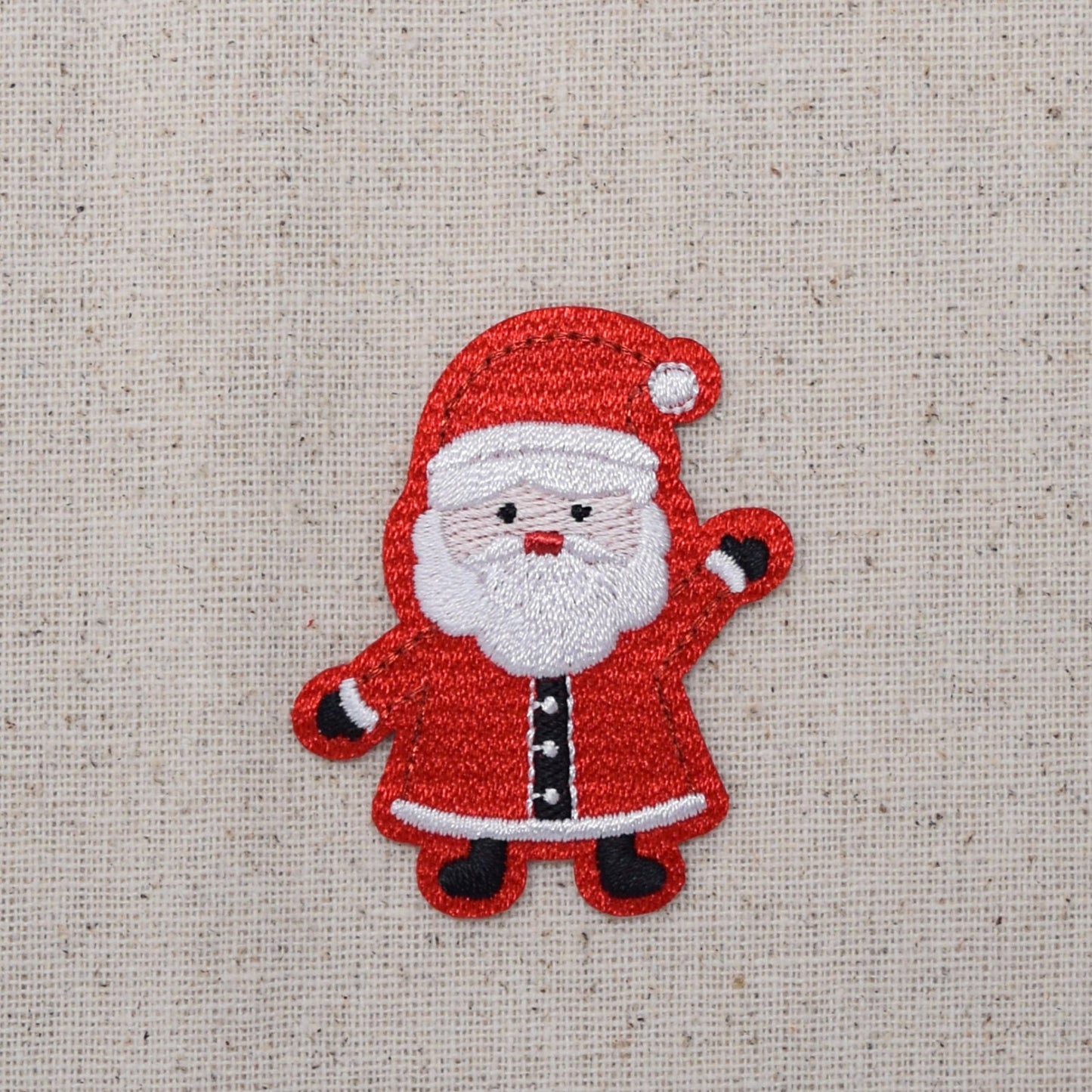 Christmas - Waving Santa Claus - Embroidered Iron on Patch