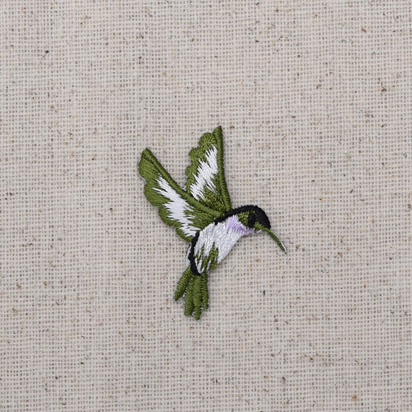 Hummingbird - Small - Lavender Throat - Facing Right - Iron on Applique - Embroidered Patch - 693983-ER