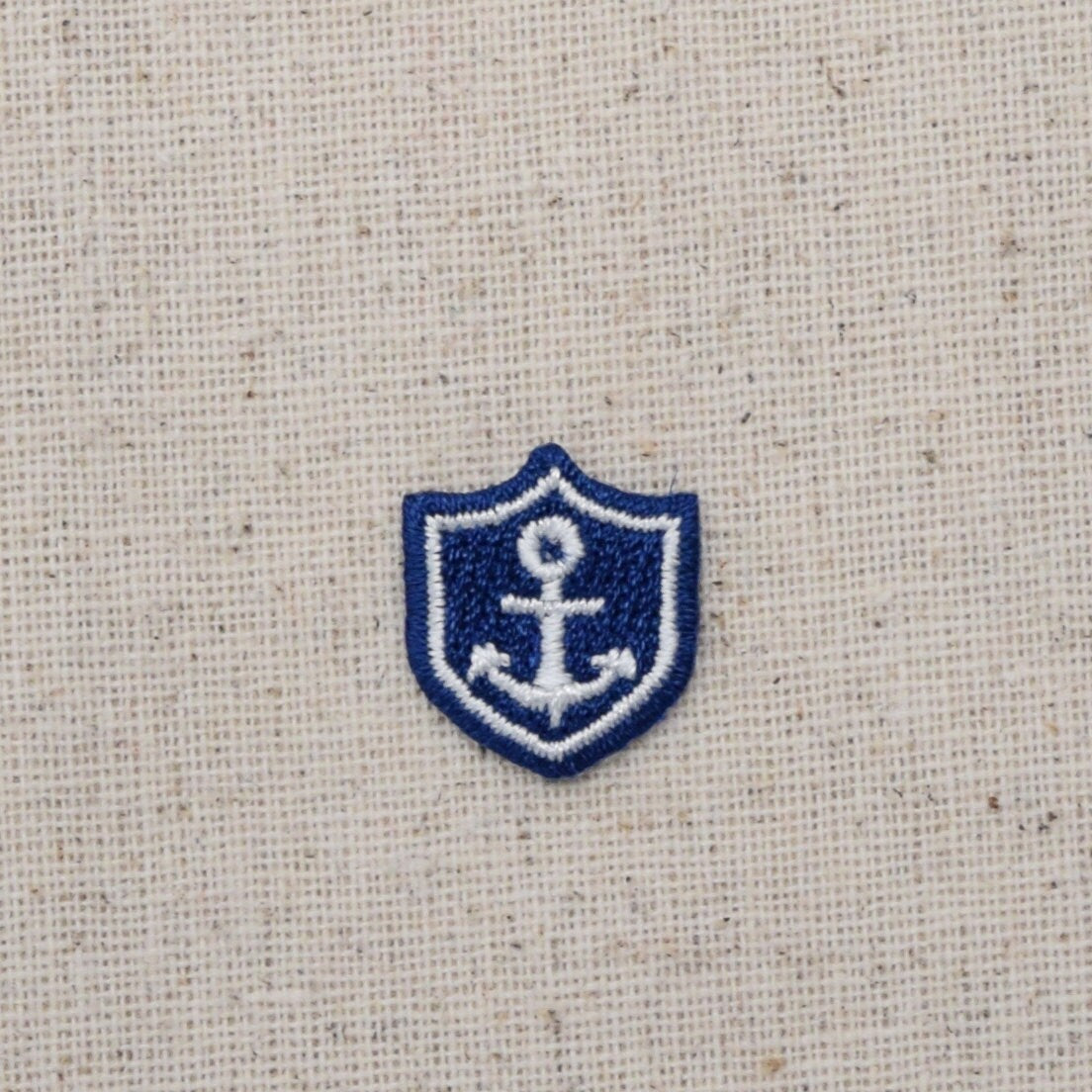 Small/Mini Blue and White Anchor Shield - Iron on Patch