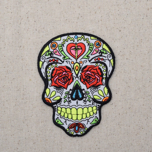 Day of the Dead - Sugar Skull - Dia de los Muertos - Embroidered Iron on Patch