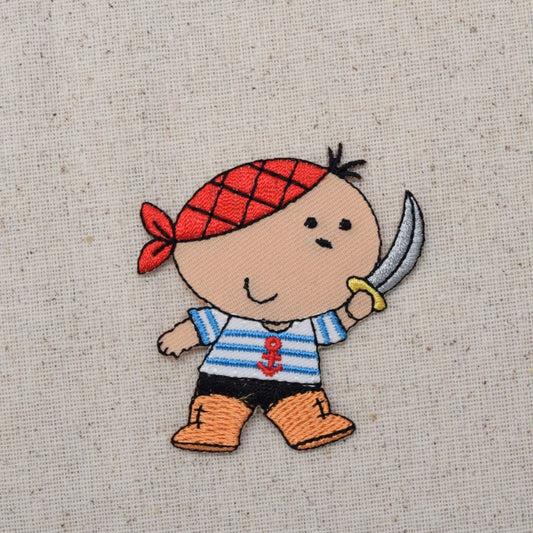 Pirate Boy - with Sword - Iron on Applique - Embroidered Patch - 159788A