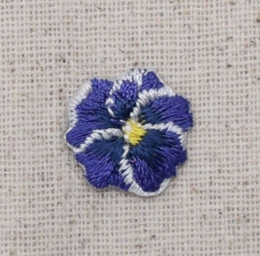 Pansy Flower - Small/Mini - Purple - Iron on Applique - Embroidered Patch - 691860-B