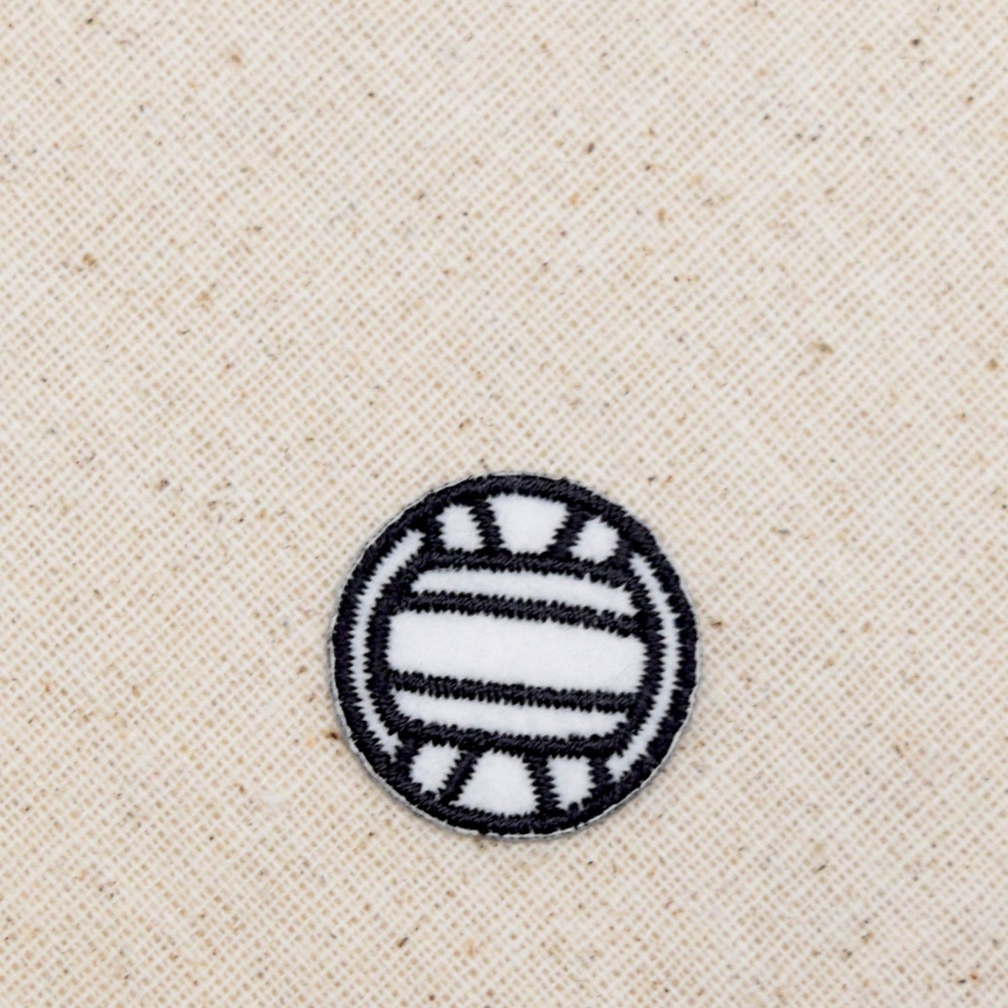 Small 1" Volleyball - Sports - Balls - Black/White - Embroidered Patch - Iron on Applique - 695164-A