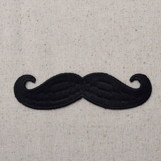 Black Mustache - Hipster - Embroidered  Iron on Patch