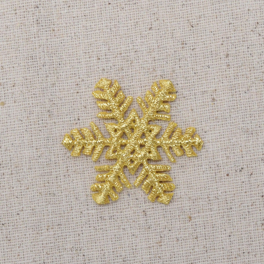 Snowflake - SILVER, GOLD, or WHITE - Iron on Applique - Embroidered Patch - 695706