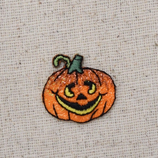 Small - Jack O Lantern - Halloween - Pumpkin - Iron on Applique - Embroidered Patch - 156911A