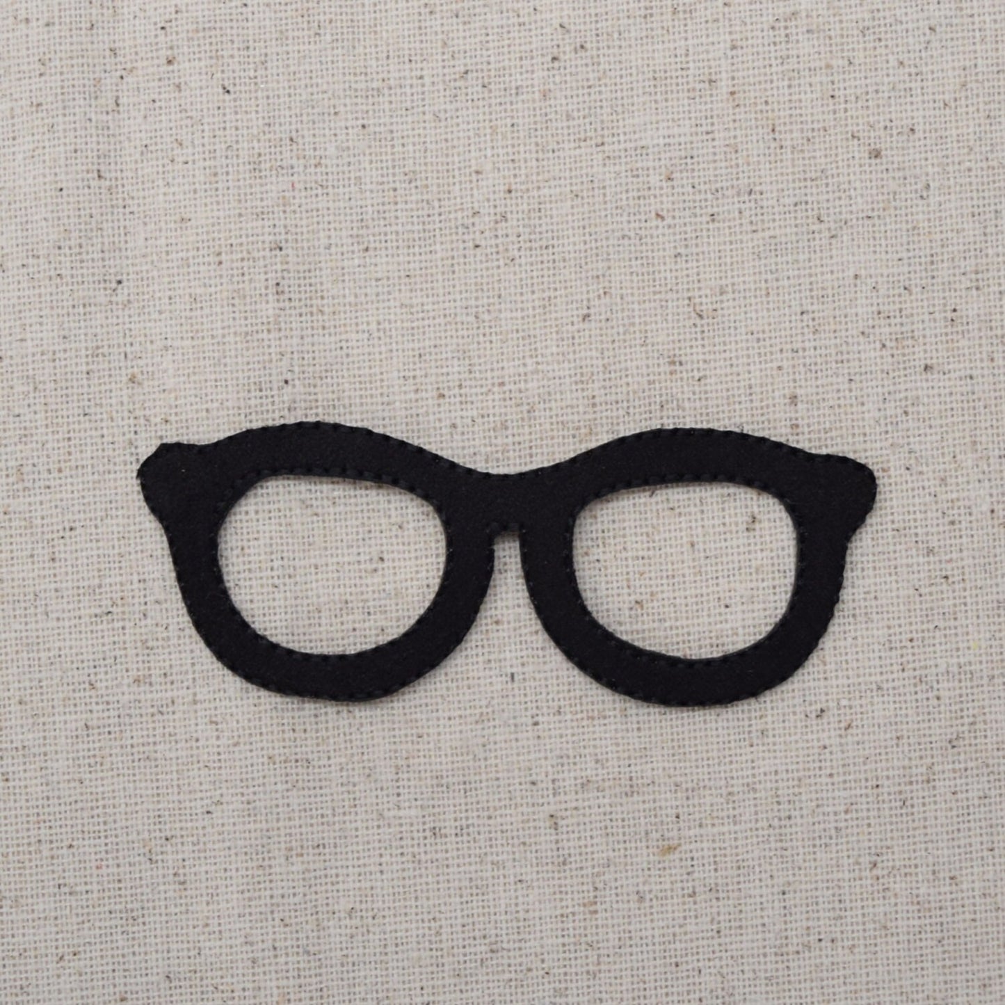 Black - Eyeglasses - Spectacles - Iron on Applique - Embroidered Patch - 696720A