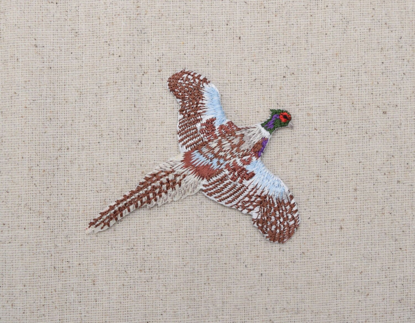 Ring-necked Pheasant - Bird - Flying - Iron on Applique - Embroidered Patch - 696991-A