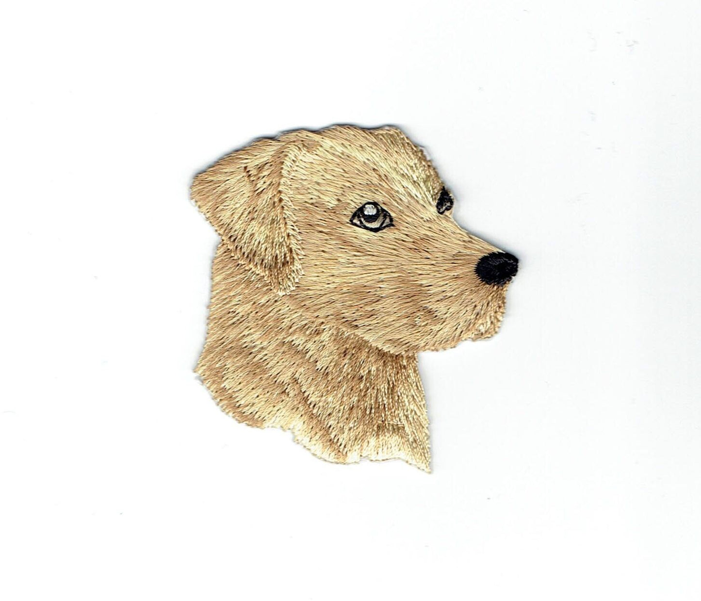 Lab Head - Yellow - Puppy Dog - Labrador Retriever - Embroidered Patch - Iron on Applique - 695161B