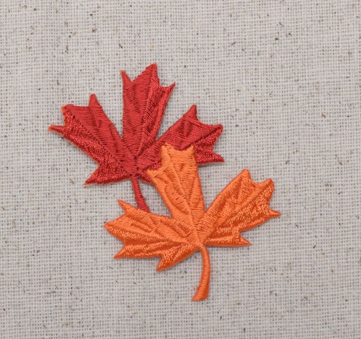 Tree Leaf - Fall - Leaves - Red/Orange - Embroidered Patch - Iron on Applique - 695658A