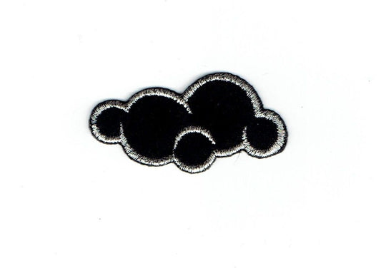 Black Cloud - Silver Lining - Weather - Nature - Iron on Applique - Embroidered Patch - 695425B