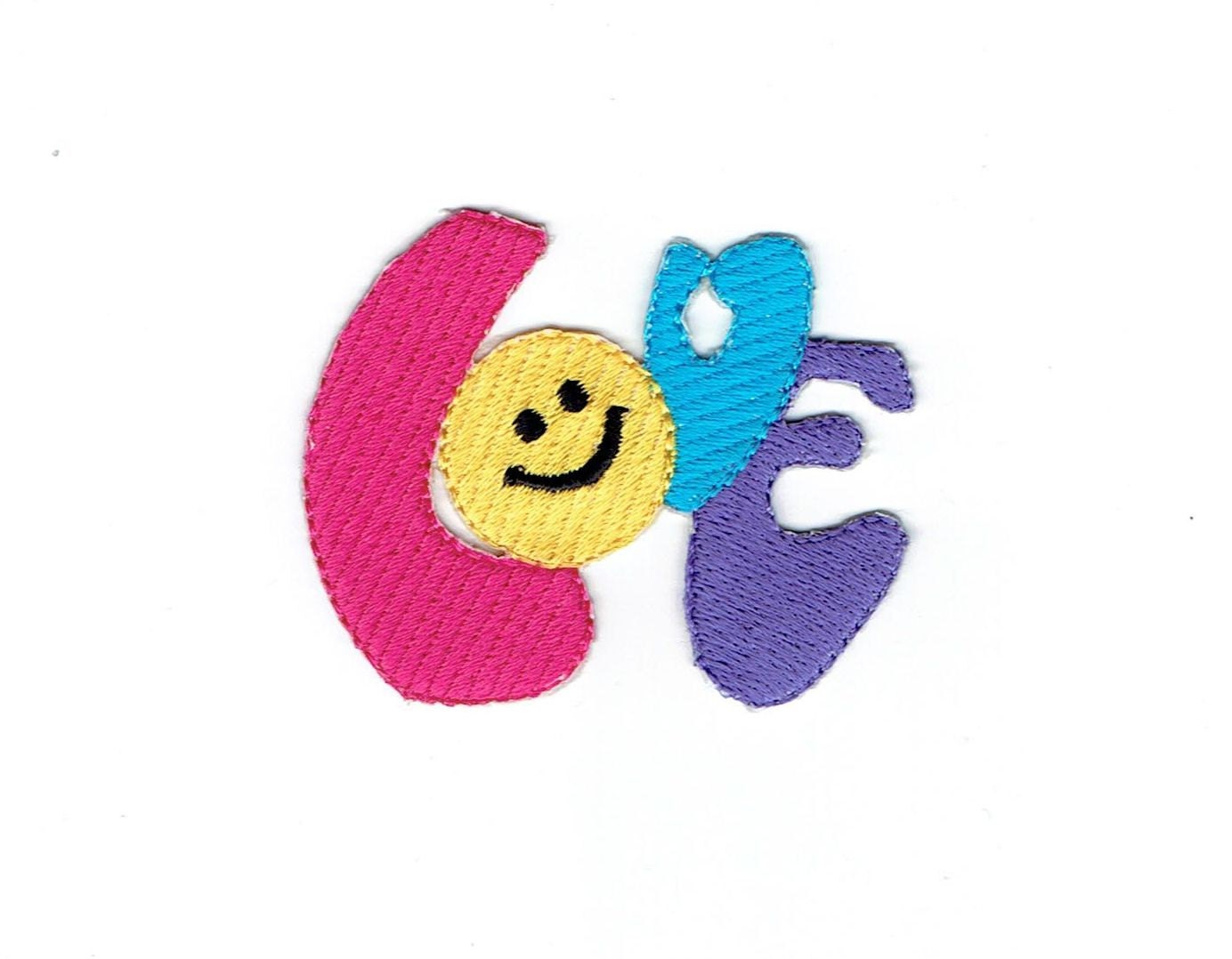 Smiley Face - Colorful Love - Iron on Applique - Embroidered Patch - 697090-SA