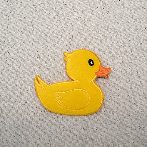 Yellow Duck, Rubber Duckie Ducky, Facing Left or Facing Right, - Iron on Patch