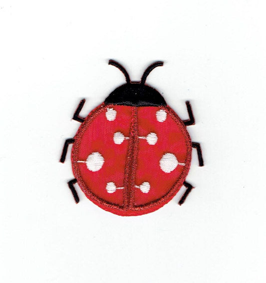 3-D Sheer Layered Ladybug - Red - Iron on Applique - Embroidered Patch - 152972-E