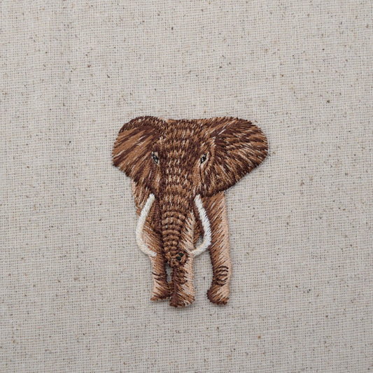 Elephant - Full Body - Brown - Embroidered Patch - Iron on Applique - 28419-A