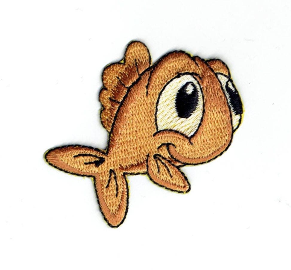 Fish - Brown - Facing Right - Childrens - Iron on Applique - Embroidered Patch - 796036-A