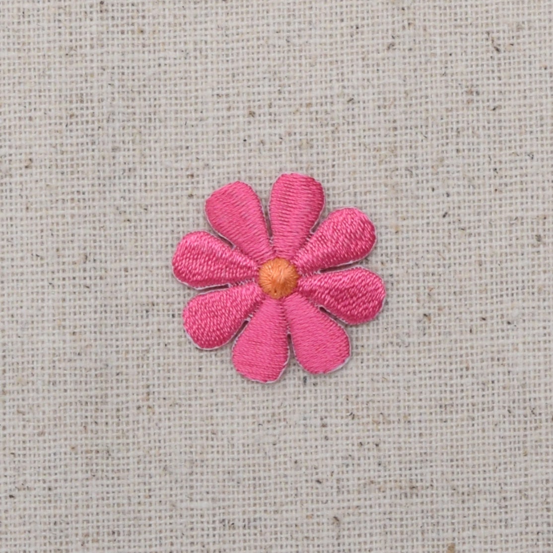 Small - Daisy Flower - COLOR CHOICE: Fuchsia, Turquoise Blue, White, Red, Light Pink- Iron on Applique - Embroidered Patch - 694071