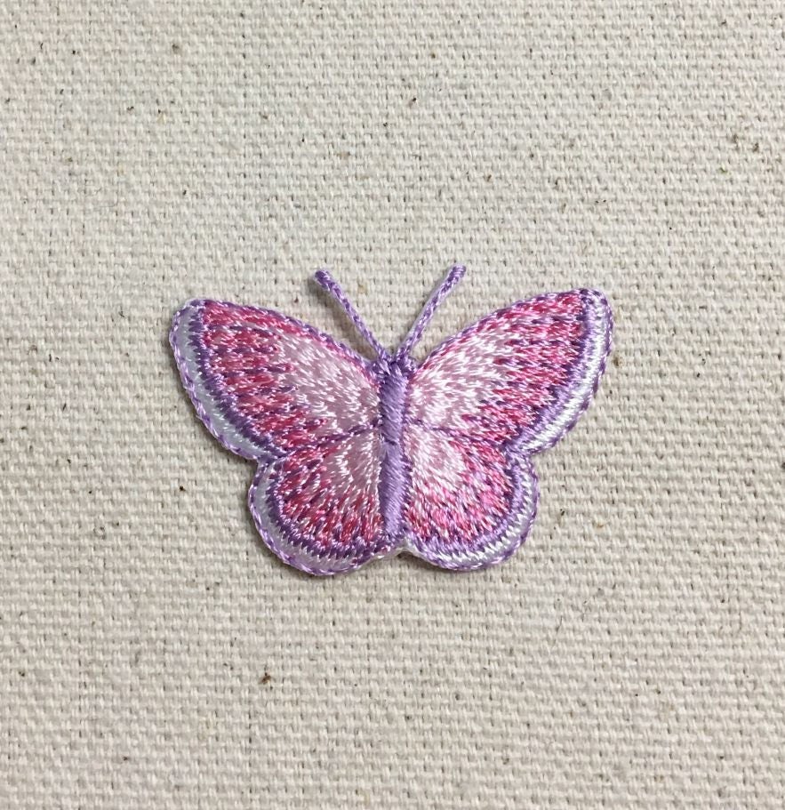 Small Butterfly - Pink/Lavender - Embroidered Iron on Patch